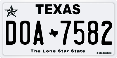 TX license plate DOA7582