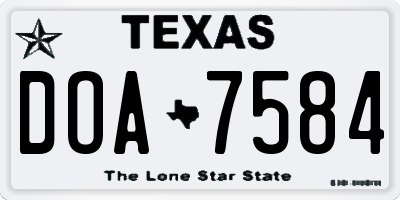 TX license plate DOA7584