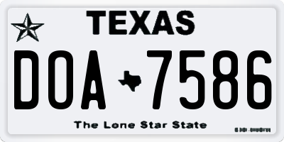 TX license plate DOA7586