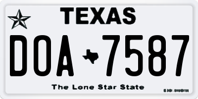 TX license plate DOA7587