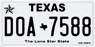 TX license plate DOA7588