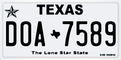 TX license plate DOA7589