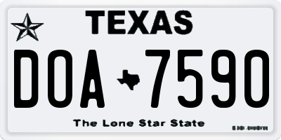 TX license plate DOA7590