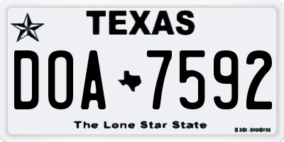 TX license plate DOA7592