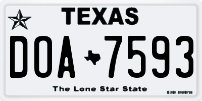 TX license plate DOA7593
