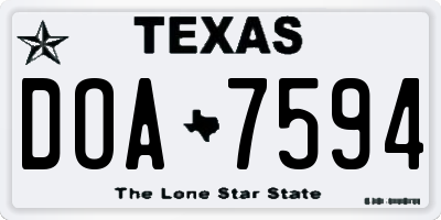 TX license plate DOA7594