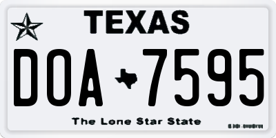 TX license plate DOA7595