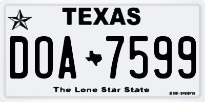 TX license plate DOA7599