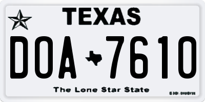 TX license plate DOA7610