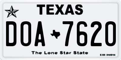 TX license plate DOA7620