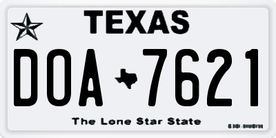 TX license plate DOA7621