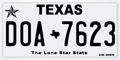 TX license plate DOA7623