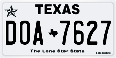 TX license plate DOA7627