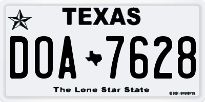 TX license plate DOA7628