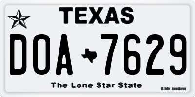 TX license plate DOA7629