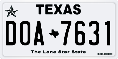TX license plate DOA7631