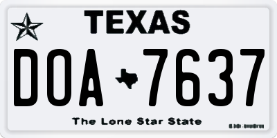 TX license plate DOA7637