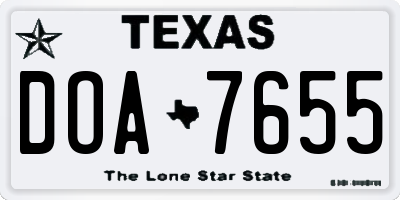 TX license plate DOA7655