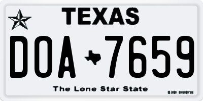 TX license plate DOA7659