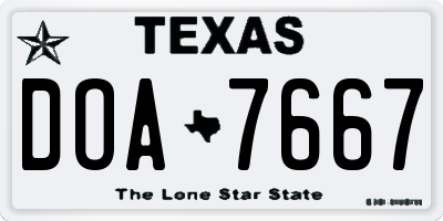 TX license plate DOA7667