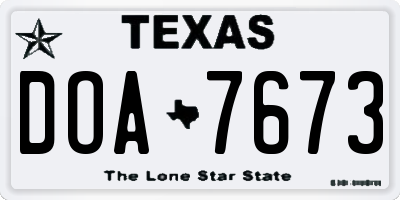 TX license plate DOA7673