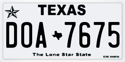 TX license plate DOA7675