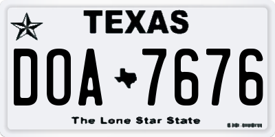 TX license plate DOA7676