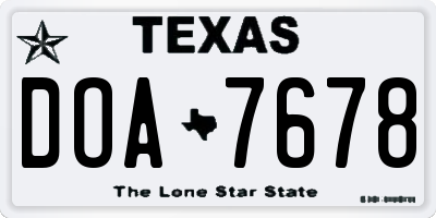 TX license plate DOA7678