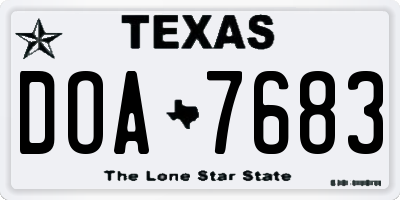 TX license plate DOA7683