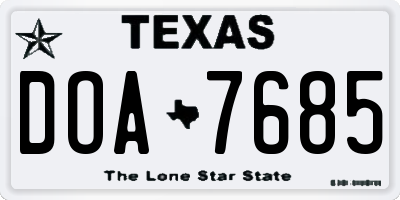 TX license plate DOA7685