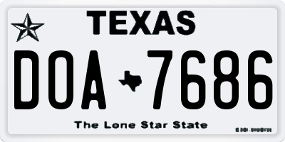 TX license plate DOA7686