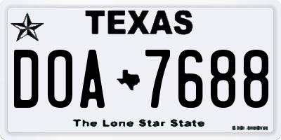 TX license plate DOA7688