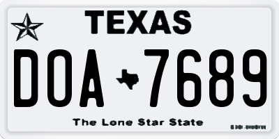 TX license plate DOA7689