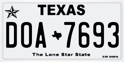 TX license plate DOA7693