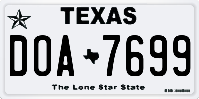 TX license plate DOA7699