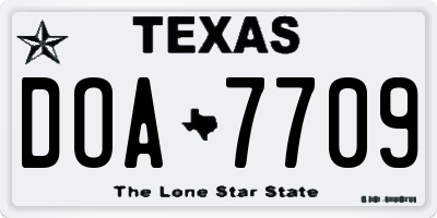TX license plate DOA7709