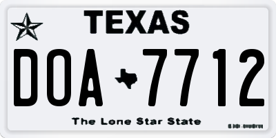 TX license plate DOA7712