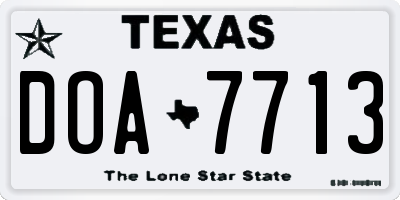 TX license plate DOA7713