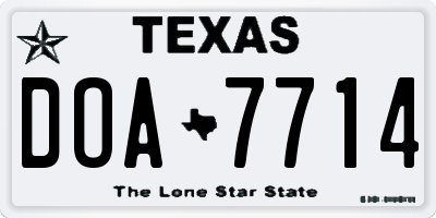 TX license plate DOA7714