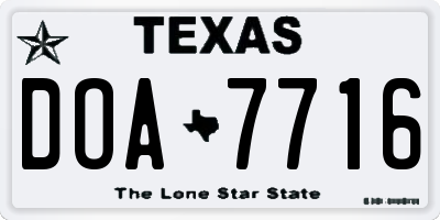 TX license plate DOA7716