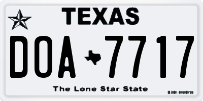 TX license plate DOA7717