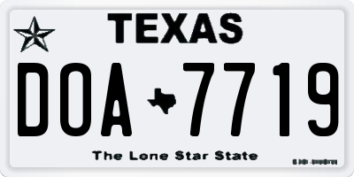 TX license plate DOA7719