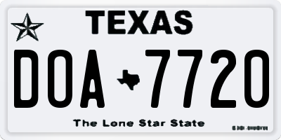 TX license plate DOA7720