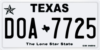 TX license plate DOA7725