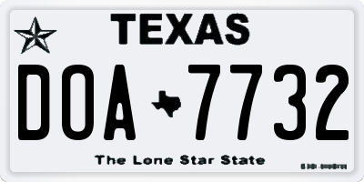 TX license plate DOA7732