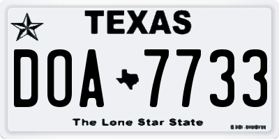TX license plate DOA7733