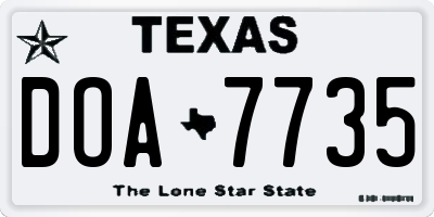 TX license plate DOA7735