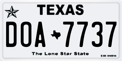 TX license plate DOA7737
