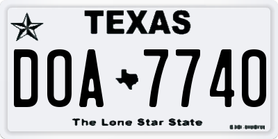 TX license plate DOA7740