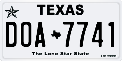 TX license plate DOA7741